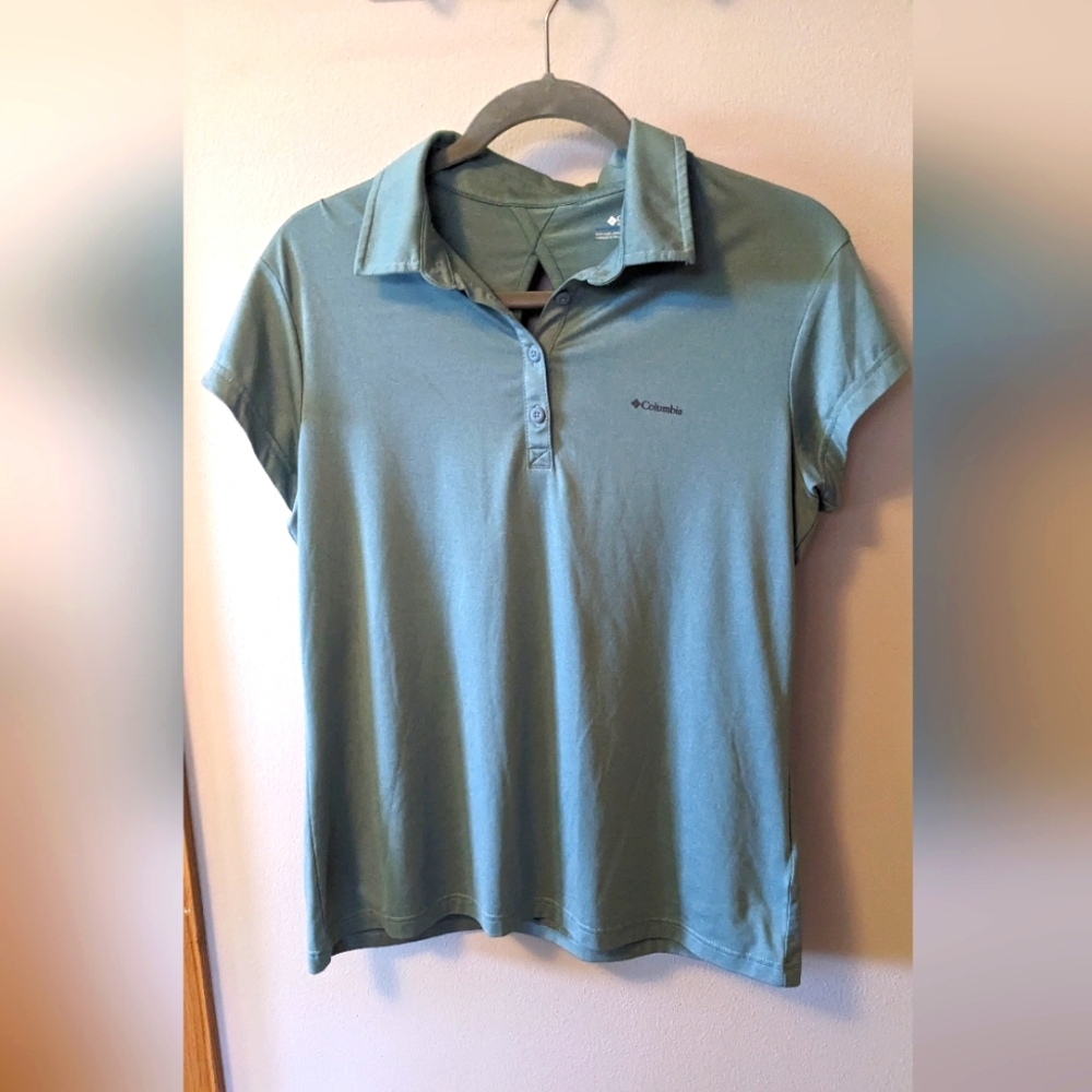 Columbia Women's Polo Shirt in Sage Green, Size L
